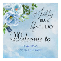 Elegantes Blue Brautparty Willkommen