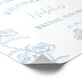 Elegantes Blue Brautparty Willkommen Poster (Ecke)