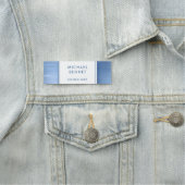 Elegantes Blue Brushed Metallic Business Namensschild (Beispiel)