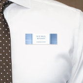Elegantes Blue Brushed Metallic Business Namensschild