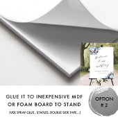 Elegantes Blue Burgundy Red Wedding Willkommenszei Poster