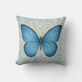 Elegantes Blue Butterfly Vintages Kissen