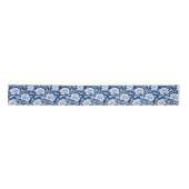 Elegantes Blue Chinoiserie Brautparty Satinband (Vorderseite)