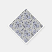 Elegantes Blue Christmas Doodles Muster Serviette (Ecke)