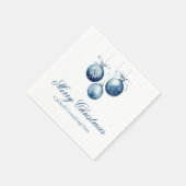 Elegantes Blue Christmas Ornaments Company Party Serviette (Ecke)
