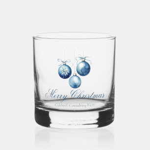 Elegantes Blue Christmas Ornaments Company Party Whiskyglas