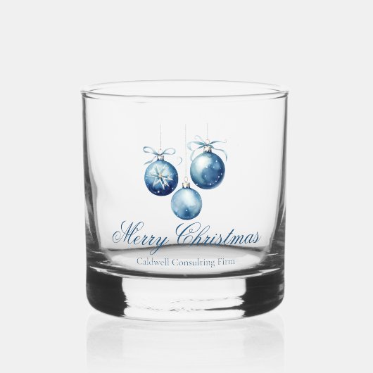 Elegantes Blue Christmas Ornaments Company Party Whiskyglas (Vorderseite)