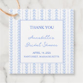 Elegantes Blue Coastal Chic Brautparty Vielen Dank Geschenkanhänger (Vorderseite)
