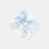 Elegantes Blue Coquette Bow Brautparty Serviette (Ecke)