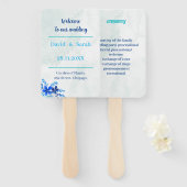 Elegantes Blue Custom Wedding Programm Fächer (Vorne und Hinten)