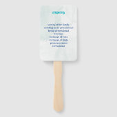 Elegantes Blue Custom Wedding Programm Fächer (Rückseite)