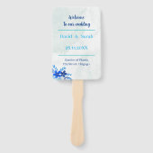 Elegantes Blue Custom Wedding Programm Fächer (Vorderseite)