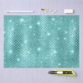 Elegantes Blue Diamonds Metallic Glitzer Pattern Seidenpapier (Handwerk)