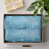 Elegantes Blue Diamonds Metallic Glitzer Pattern Seidenpapier (Geschenk)