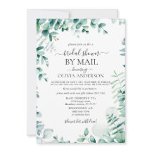 Elegantes Blue Eucalyptus Brautparty per Mail