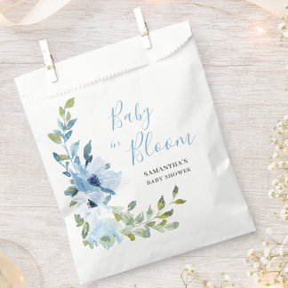 Elegantes Blue Floral Boy Baby in Blütendusche Geschenktütchen