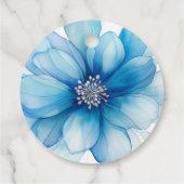 Elegantes Blue Floral Brautparty Geschenkanhänger (Rückseite)