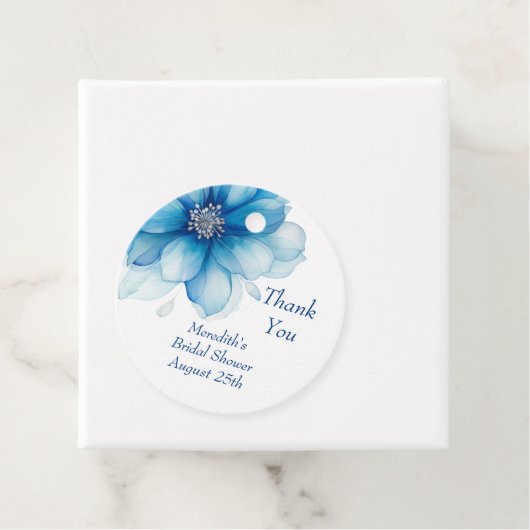 Elegantes Blue Floral Brautparty Geschenkanhänger (Beispiel)