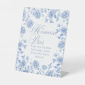 Elegantes Blue Floral Brautparty Mimosa Sockelschild (Vorderseite)