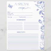 Elegantes Blue Floral Brautparty Rezept (Rückseite)