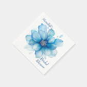 Elegantes Blue Floral Brautparty Serviette (Ecke)