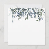 Elegantes Blue Floral Couples Brautparty Einladung (Rückseite)