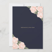 Elegantes Blue Floral Foto Beerdigung Gedenkverans Einladung (Rückseite)