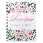 Elegantes Blue Floral Named Devotion Journal Notizblock (Vorderseite)