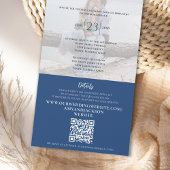 Elegantes Blue Floral Siegel und Sent Wedding All In One Einladung