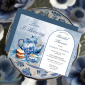 Elegantes Blue Floral Tee Set Brautparty Tea Einladung