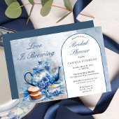 Elegantes Blue Floral Tee Set Brautparty Tea Einladung