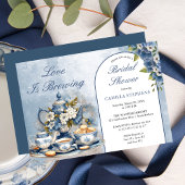 Elegantes Blue Floral Tee Set Brautparty Tea Einladung