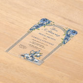 Elegantes Blue Floral Tee Set Bridal Brunch Dusche Acryleinladungen (Ablage )