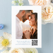 Elegantes Blue Floral Wappen Monogram Foto Hochzei Save The Date