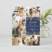 Elegantes Blue Foliage 5 Foto Weihnachten (Stehend Vorderseite)