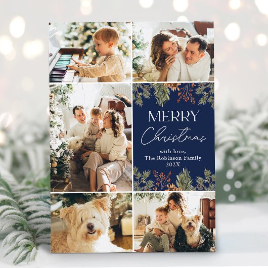 Elegantes Blue Foliage 5 Foto Weihnachten