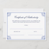 Elegantes Blue Frame Certificate of Authenticity (Vorderseite)