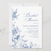 Elegantes Blue French Garden BRAUTPARTY Einladung (Vorderseite)