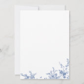 Elegantes Blue French Garden BRAUTPARTY Einladung (Rückseite)