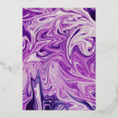 Elegantes Blue Galaxy Abstrakt Art Wedding Silver Folieneinladung (Rückseite)