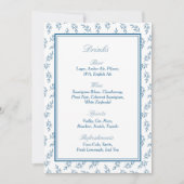 Elegantes Blue Garden Wedding Bar Menu Signatur (Vorderseite)