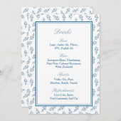 Elegantes Blue Garden Wedding Bar Menu Signatur (Vorne/Hinten)