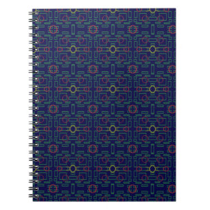 Elegantes Blue Geometric Spiral Foto Notebook Notizblock