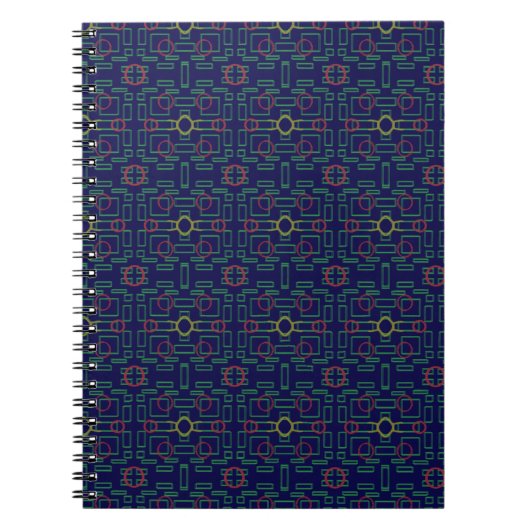 Elegantes Blue Geometric Spiral Foto Notebook Notizblock (Vorderseite)