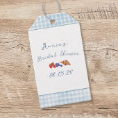 Elegantes Blue Gingham Summer Brunch Brautparty Geschenkanhänger