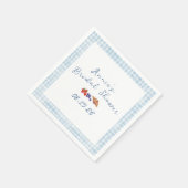 Elegantes Blue Gingham Summer Brunch Brautparty Serviette (Ecke)
