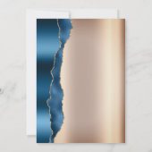 Elegantes Blue Glitzer Script-Brautparty Einladung (Rückseite)