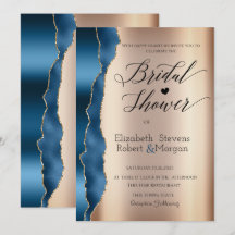 Elegantes Blue Glitzer Script-Brautparty