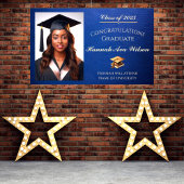 Elegantes Blue & Gold Abschluss Banner