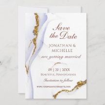 Elegantes Blue Gold Abstrakt Inspiration Hochzeit